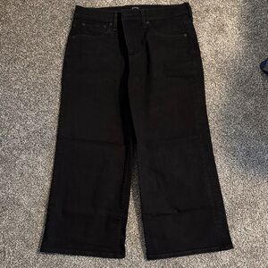 J. Crew women’s wide leg cropped black jean